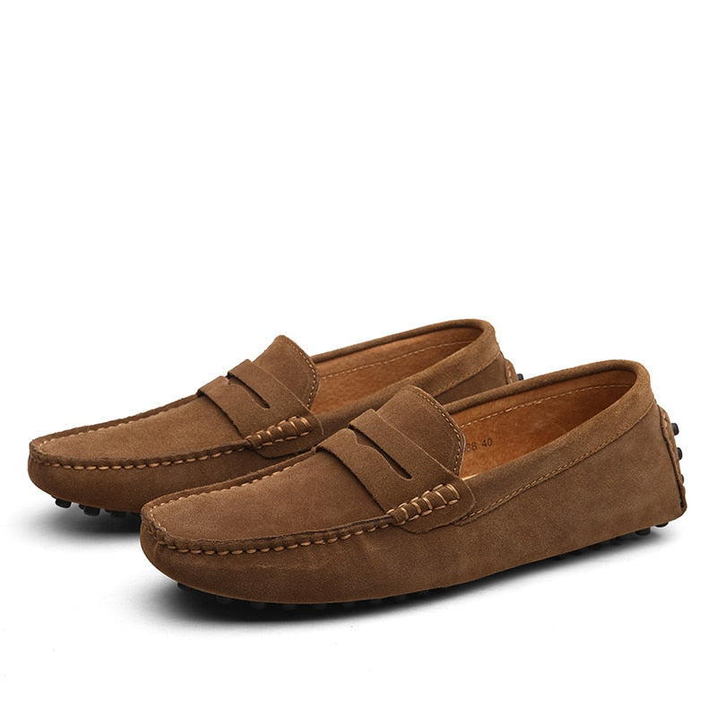 Herre Loafers, Mokkasinsnit, Pennyrem, Flad Sål