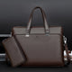 Men's Two-Piece Briefcase Set – Leather Laptop Bag with Crossbody Pouch