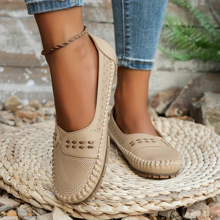 Women's Perforated Comfort Slip On Loafers
