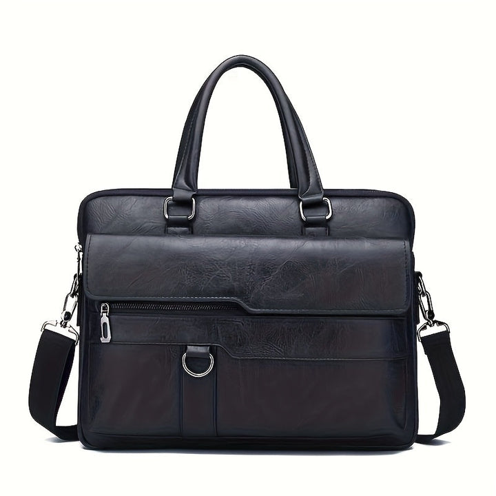 Men's Vintage Briefcase Bag – Distressed Leather Office Messenger – view 3
