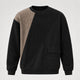 Langærmet sweatshirt med geometriske felter, rund hals og påsyede lommer