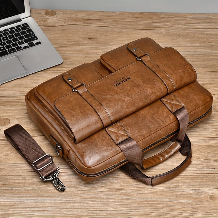 Men's Vintage Business Briefcase – Leather Laptop Bag for the Office – view 4