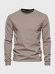 Herre sweatshirt med rund hals og lange ærmer i ensfarvet design