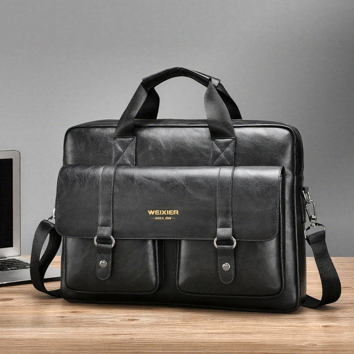 Men's Vintage Business Briefcase – Leather Laptop Bag for the Office