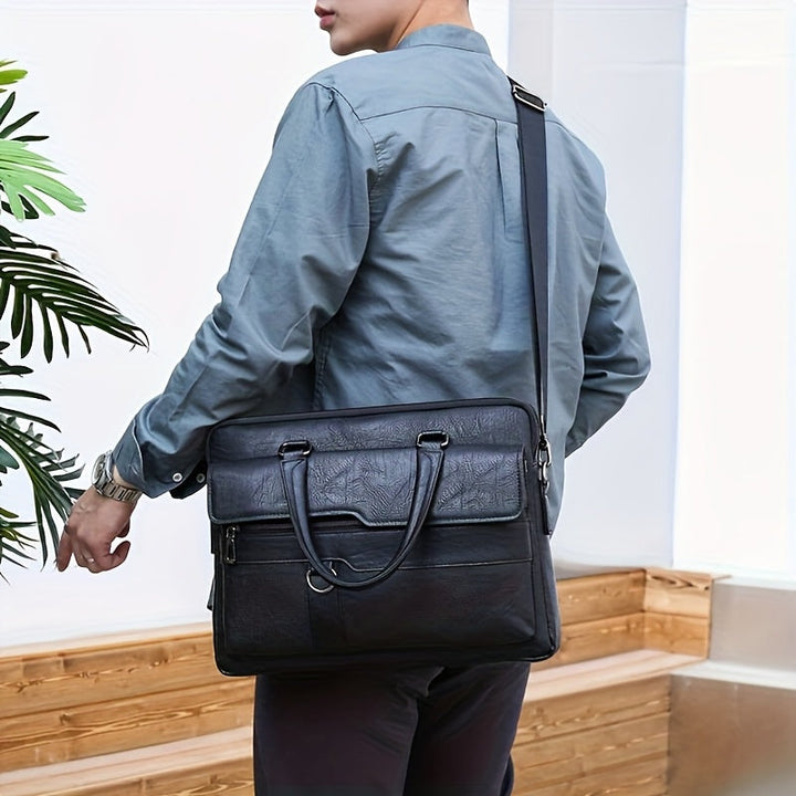 Men's Vintage Briefcase Bag – Distressed Leather Office Messenger – view 6