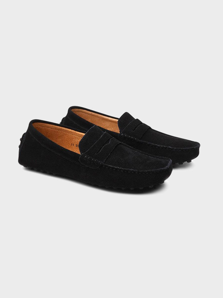 Penny loafers med mokkasynssøm og flad sål