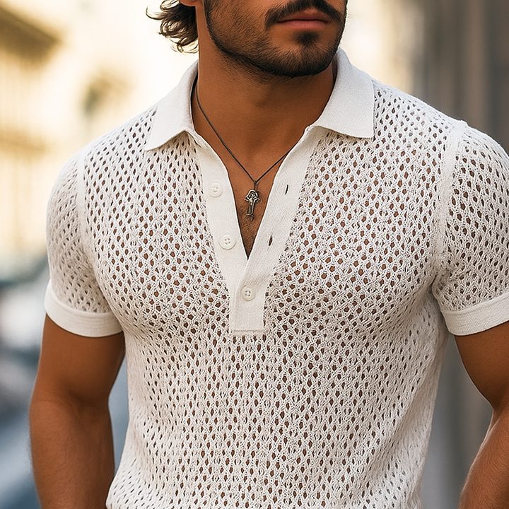 Gavin | Men's Knit Short Sleeve Polo Shirt