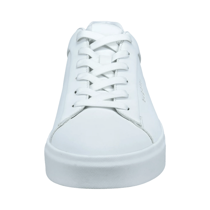 Hvide herre sneakers med snørebånd, rund tå og høj sål