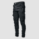 Herre jeans med slim pasform og store cargo-lommer