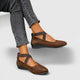 Women Spring Strappy Round-Toe Wedge Flats