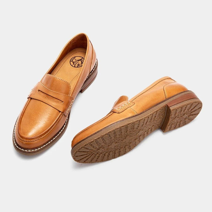 Herren Loafer mit Pennyriemen, runder Zehenpartie und flachem Absatz