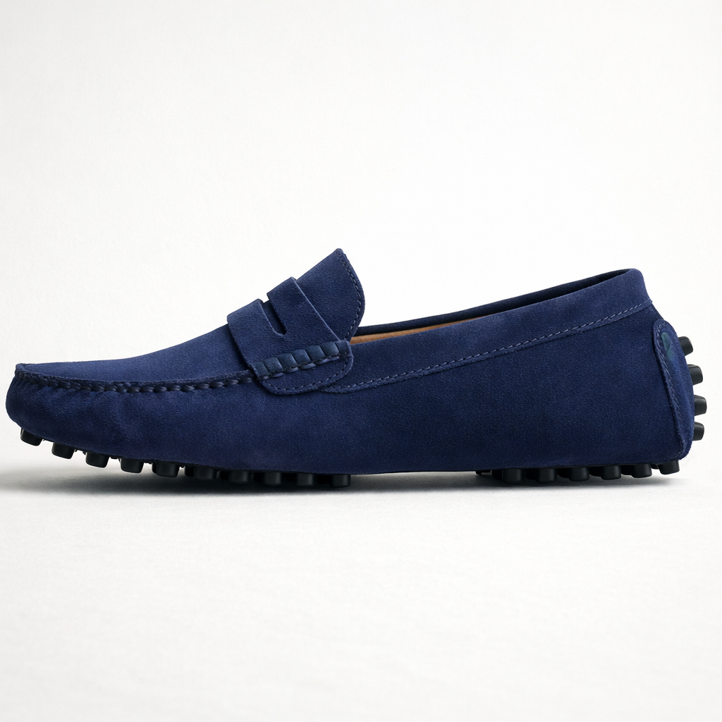 Loafers i mokkasinmodel med rem og profileret sål