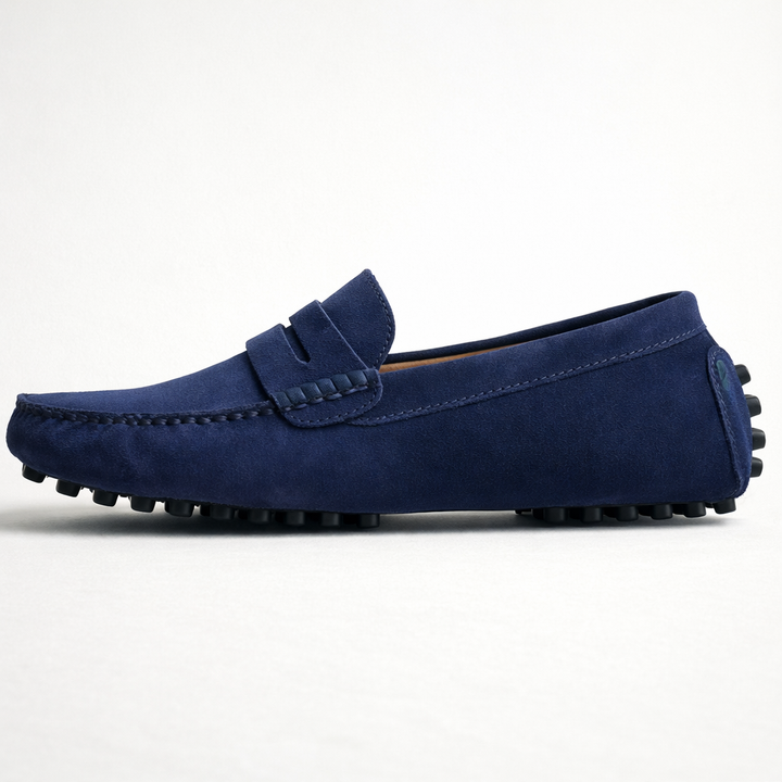 Loafers i mokkasinmodel med rem og profileret sål