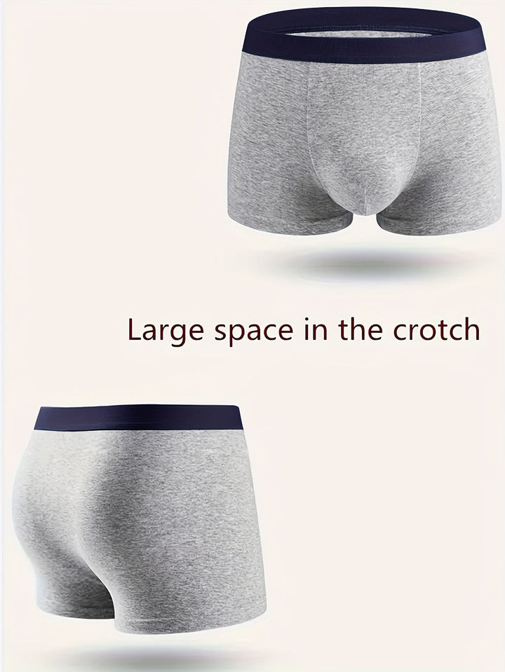 Fire herre boxer shorts med bred linning og korte ben