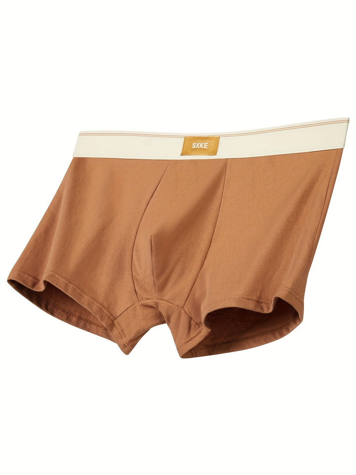 Fire herre boxer shorts med bred linning og korte ben