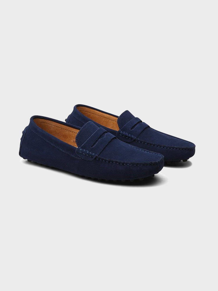 Penny loafers med mokkasynssøm og flad sål