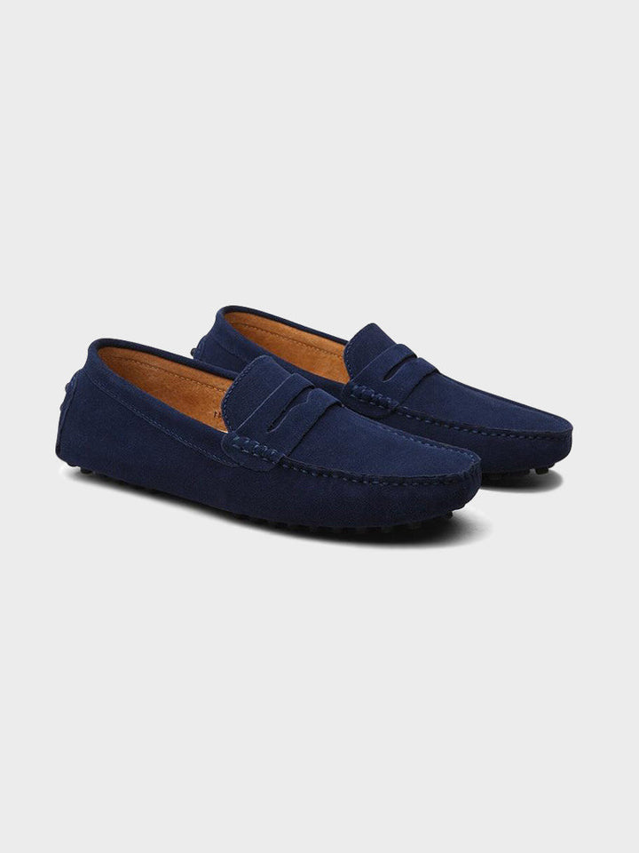 Penny loafers med mokkasynssøm og flad sål