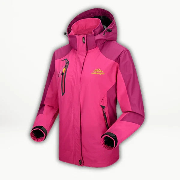 Giacca leggera da donna con cappuccio, zip e maniche lunghe