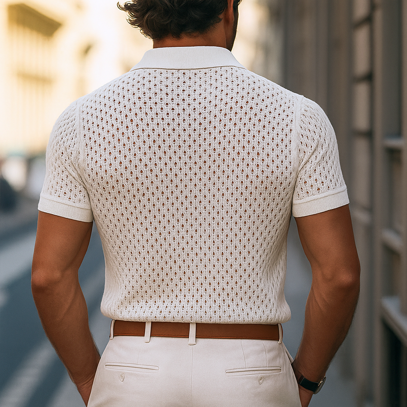 Gavin | Men's Knit Short Sleeve Polo Shirt