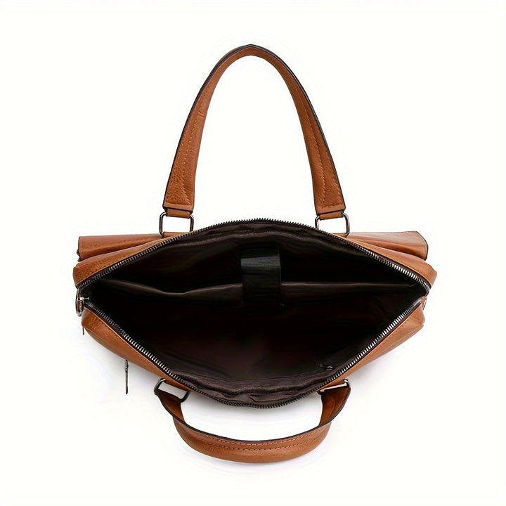Men's Vintage Briefcase Bag – Distressed Leather Office Messenger – view 9