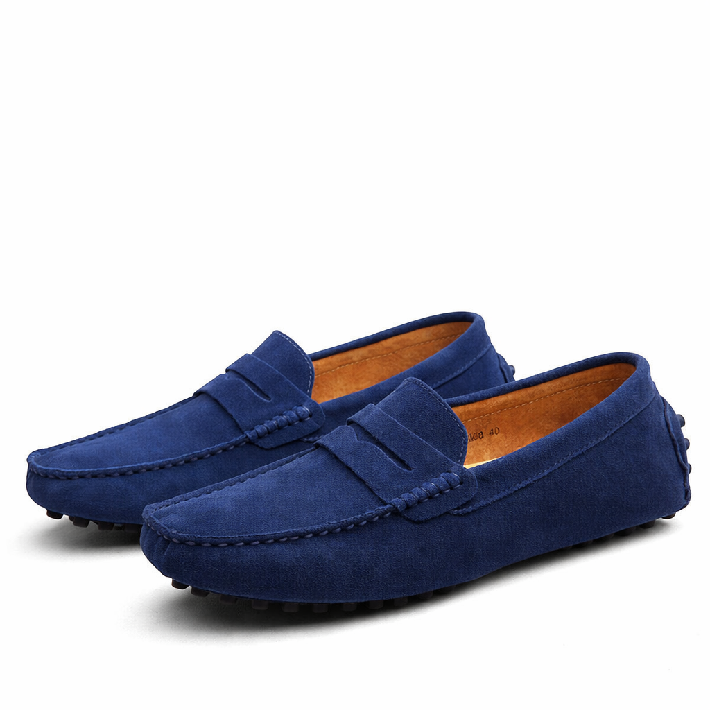 Loafers i mokkasinmodel med rem og profileret sål