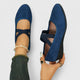 Women Spring Strappy Round-Toe Wedge Flats