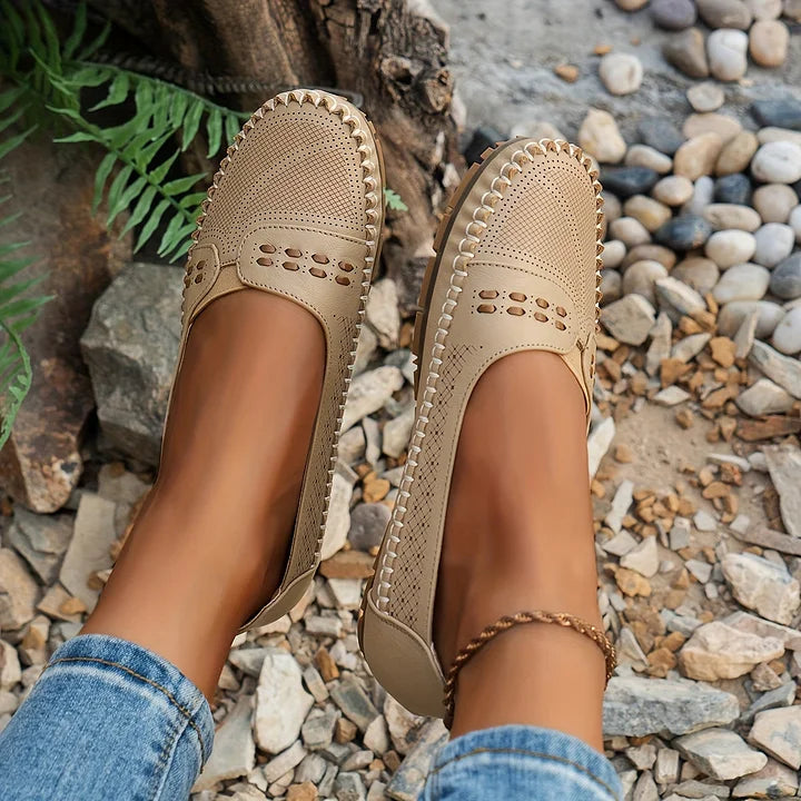 Women's Perforated Comfort Slip On Loafers