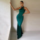 Women's Fishtail Dress with Open Back and Fitted Cut