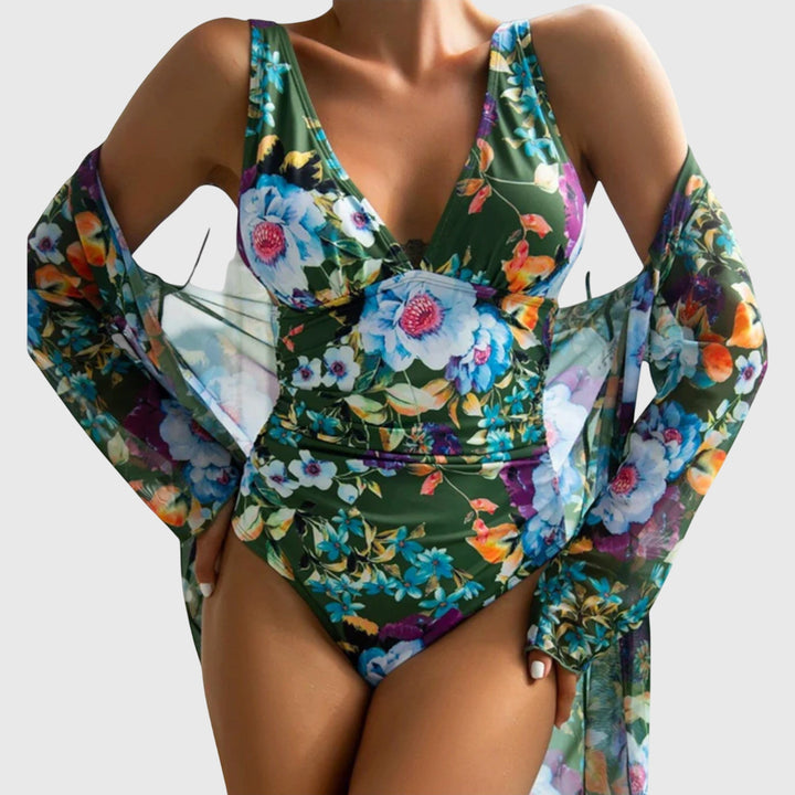 Women's Floral Print Summer Swimsuit Set