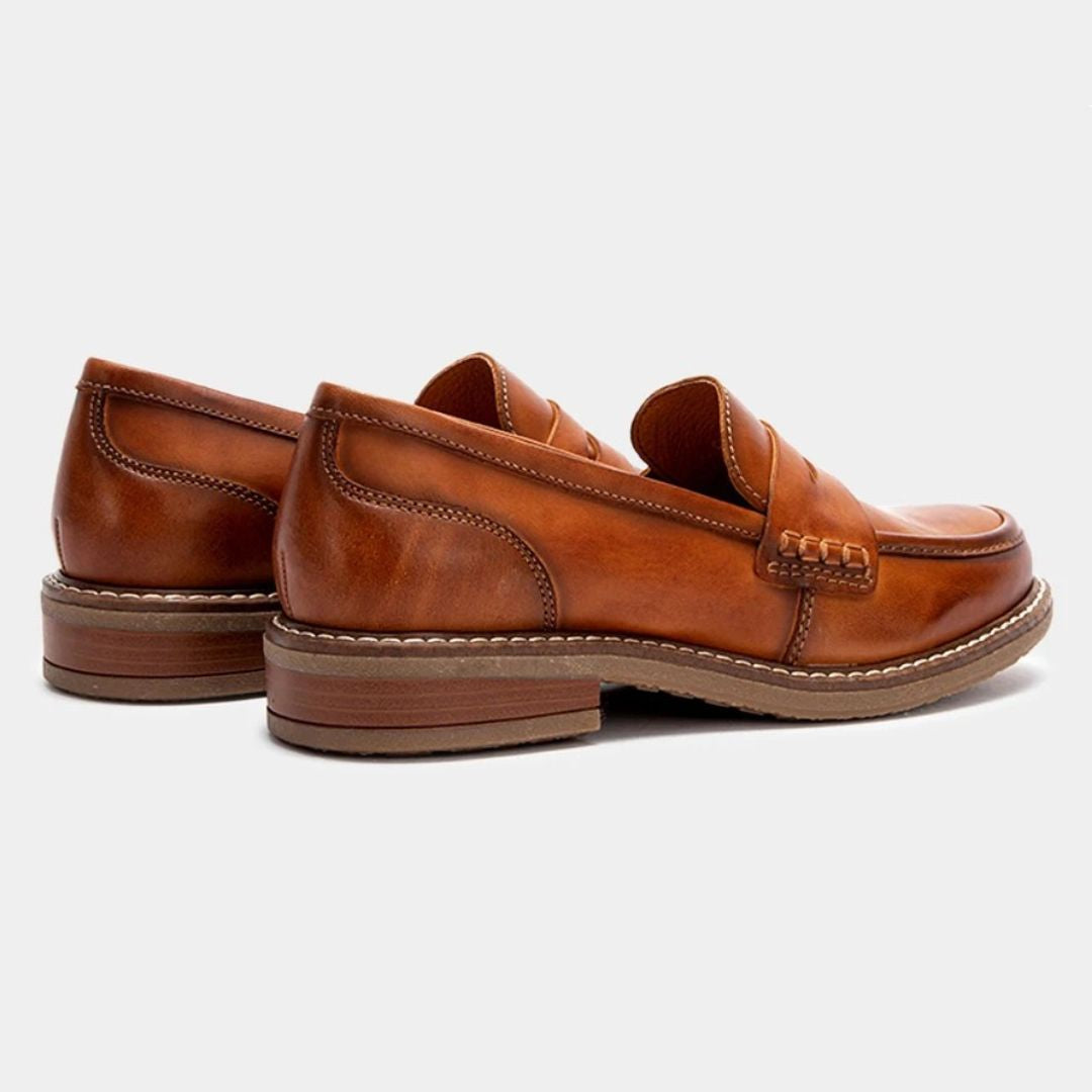 Herren Loafer mit Pennyriemen, runder Zehenpartie und flachem Absatz