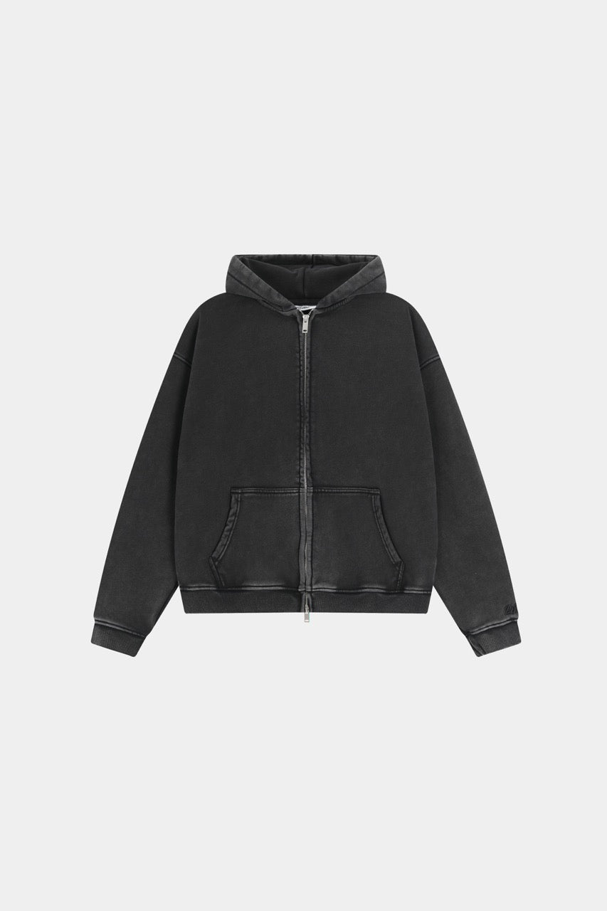 Herren Hoodie mit Reißverschluss und Kapuze in Schwarz