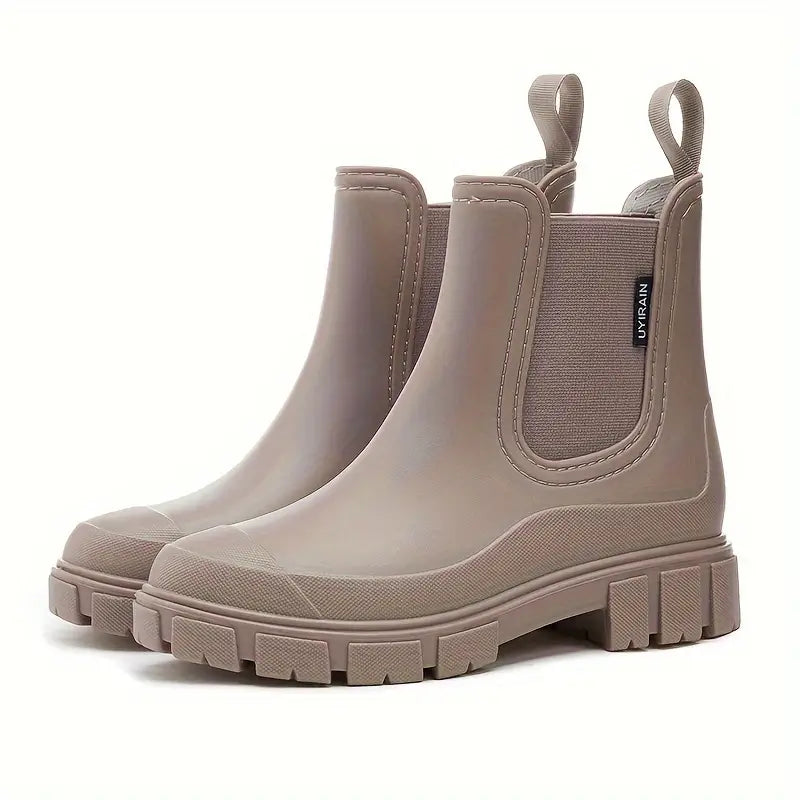 Dame Chelsea støvler med elastiske sidepaneler, bagstropper og kraftig profilsål