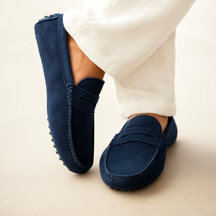 Penny loafers med mokkasynssøm og flad sål