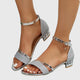Womens Ankle Strap Block Heel Sandals