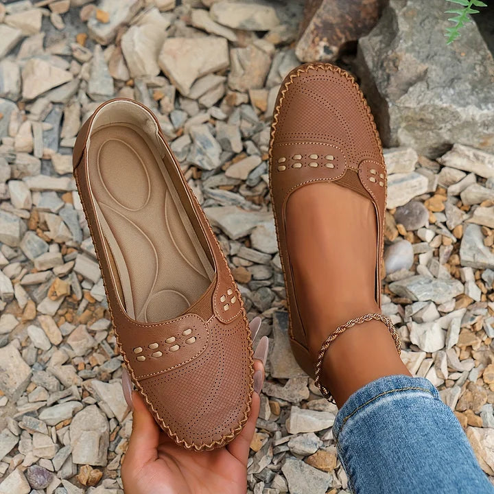 Women's Perforated Comfort Slip On Loafers