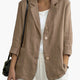 Dameblazer med revers, to knapper og påsyede lommer