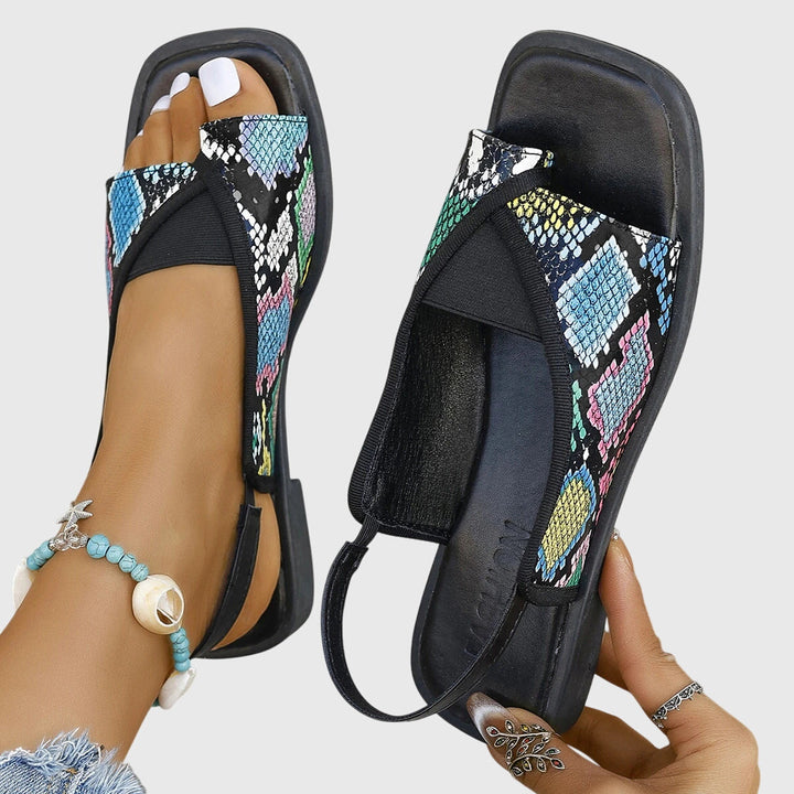 Womens Contrast Strap Flat Sandals