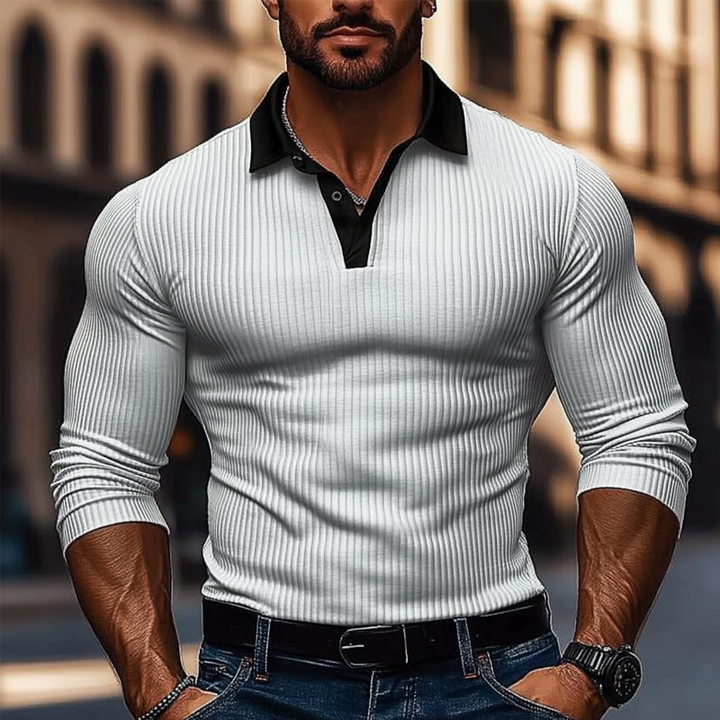 Ivan | Men's Knit Long Sleeve Polo Shirt