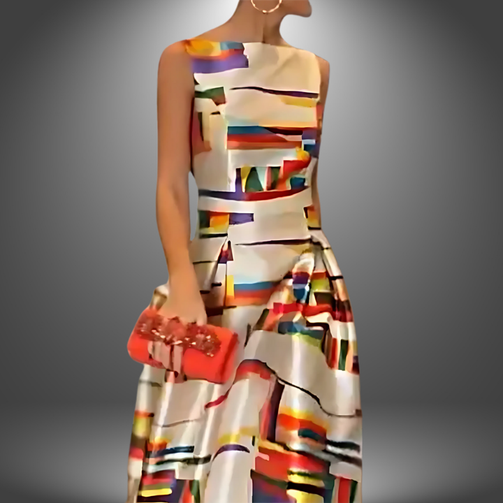 Women's Stylish Colorblock Maxi Dress