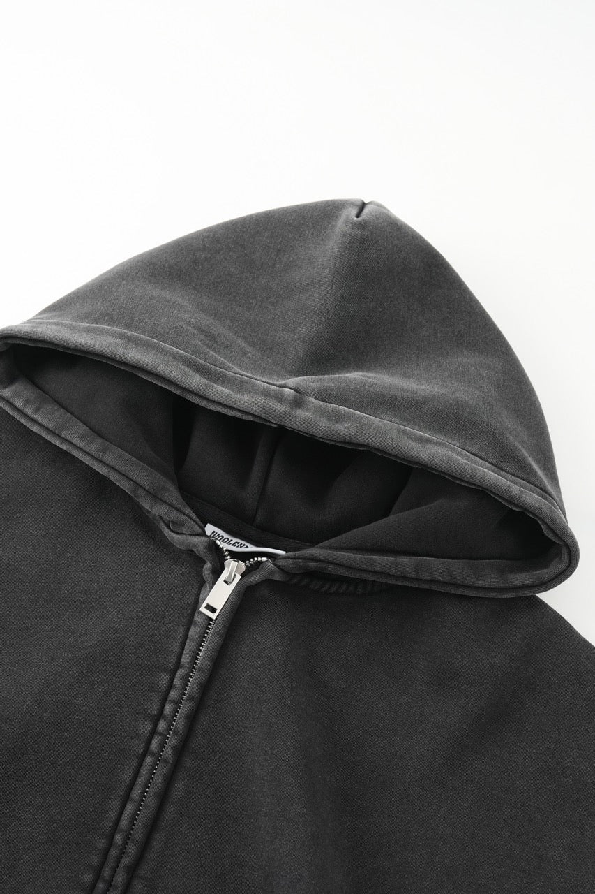 Herren Hoodie mit Reißverschluss und Kapuze in Schwarz