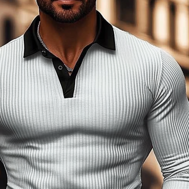Ivan | Men's Knit Long Sleeve Polo Shirt