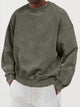 Herre sweatshirt med rund hals, lange ærmer og ribkanter