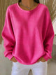 Damen Strickpullover mit Rundhalsausschnitt und Textur