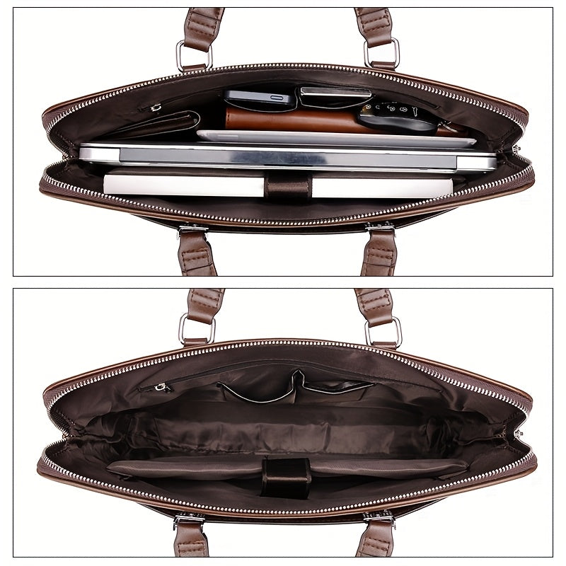 Men's Two-Piece Briefcase Set – Leather Laptop Bag with Crossbody Pouch – view 4