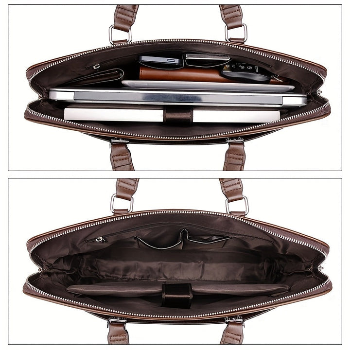 Men's Two-Piece Briefcase Set – Leather Laptop Bag with Crossbody Pouch – view 4