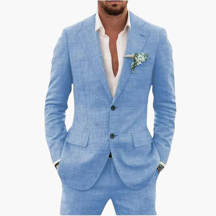 Eric | Men's Linen Two Piece Suit Set with Button Blazer and Pants