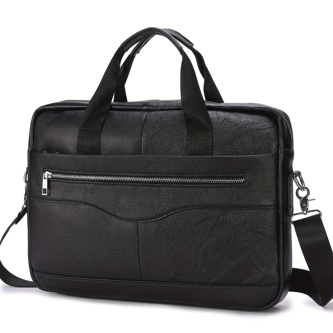 Men's Leather Laptop Briefcase – Vintage Office Messenger Bag – view 6