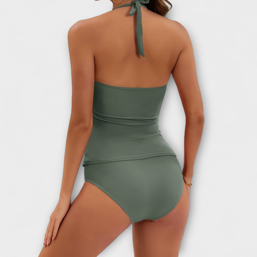 Women's Solid Halter Two-Piece Swimsuit