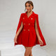 Madeline | Women Double Breasted Cape Dress with Belt