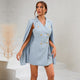 Madeline | Women Double Breasted Cape Dress with Belt